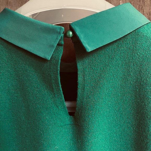 Bright Green Knitted Cardigan Short Sleeve Rhinestone Embroidery Sioni Milano - Picture 8 of 9